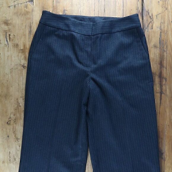 KASPER NAVY BLUE PIN STRIPE OFFICE BUSINESS SUIT PANTS TROUSERS SIZE 8 - Picture 3 of 7